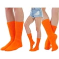 thumbnail image 5 of ToBeInStyle Pack of 3 of Colorful Unisex Fashion Slouch Socks - Orange, 5 of 7
