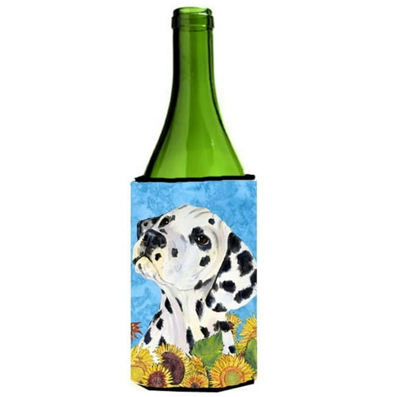 Dalmatian In Summer Flowers Wine bottle sleeve Hugger - 24 oz.