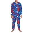 thumbnail image 3 of Balery Nautical Animals Pattern Pajama Sets for Men Long Sleeve 2 Piece Sleepwear Loungewear Sets Soft PJ's with Pockets Long Sleeve Comfy Pj Sets-Medium, 3 of 7