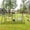 5 in 1 With Glider, variant on Metal Swing Set for Backyard Outdoor Heavy Duty Playset for Toddlers Kids (Swing Set with Trampoline)