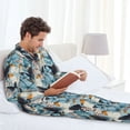 thumbnail image 6 of Honeii Butterflys Pattern Mens Pajamas Set,2pcs Men's Lounge Long Sleeve Sleep Shirt and Pajama Bottoms Sleepwear Set,Mens Pjs Sets-Small, 6 of 7