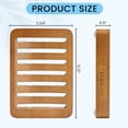 thumbnail image 4 of BABONIE Soap Dish with Drain, Bamboo Soap Dish for Shower & Sink, Brown, 2 Pack, 4 of 5