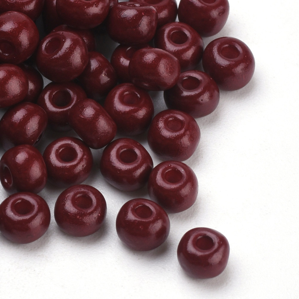 Baking Paint Glass Seed Beads Round Brown 4~4.5x3mm Hole: 1~1.2mm about 4500pcs/bag about 450g/bag