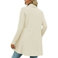 thumbnail image 5 of SHIBEVER Womens Fall Cardigan Lightweight Blouses Open Front Shirts Casual Loose Fit Tunics Tops Long Sleeve Pullover Fashion Sweaters Solid Color Beige Size M, 5 of 5
