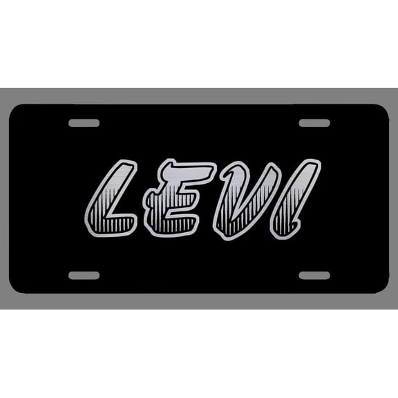 Levi Name Etched Style License Plate Tag Vanity Novelty Metal | Etched Aluminum | 6-Inches By 12-Inches | Car Truck RV Trailer Wall Shop Man Cave | NP523