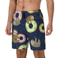thumbnail image 1 of Fotbe Sloth with Donuts Traje de Baño para Hombre – Shorts de Natación de Secado Rápido con Forro y Bolsillos-Medium, 1 of 6