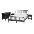 thumbnail image 1 of Baxton Studio Braith Black Wood Queen Size 4-Piece Bedroom Set, 1 of 13