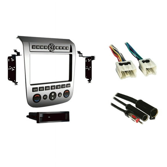 Fits Nissan Murano 03-07 Multi DIN Harness Radio Dash Kit - Brush Aluminium
