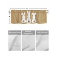 thumbnail image 2 of Kitchen Valances for Window, Easter Bunny on Retro Linen Light Filtering Rod Pocket Valance Curtain, Farmhouse Cute Rabbit Short Curtains Window Topper for Bedroom Bathroom Living Room 60x18in, 2 of 9