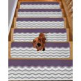 thumbnail image 2 of Grey Ripple Stair Treads Non Slip for Steps Grey Striped Simple 10 Pcs Reusable Adhesive Stair Runner Mats for Dogs Elders Carpet Treads Rugs for Staircase 8x30 In, 2 of 7