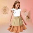 thumbnail image 6 of Ashirexll Teen Summer Dresses, Girls Summer Dress, Summer Dresses for Kids 5-14Y Fashion Color Matching Tiered Ruffle Sleeve Dresses, 6 of 7