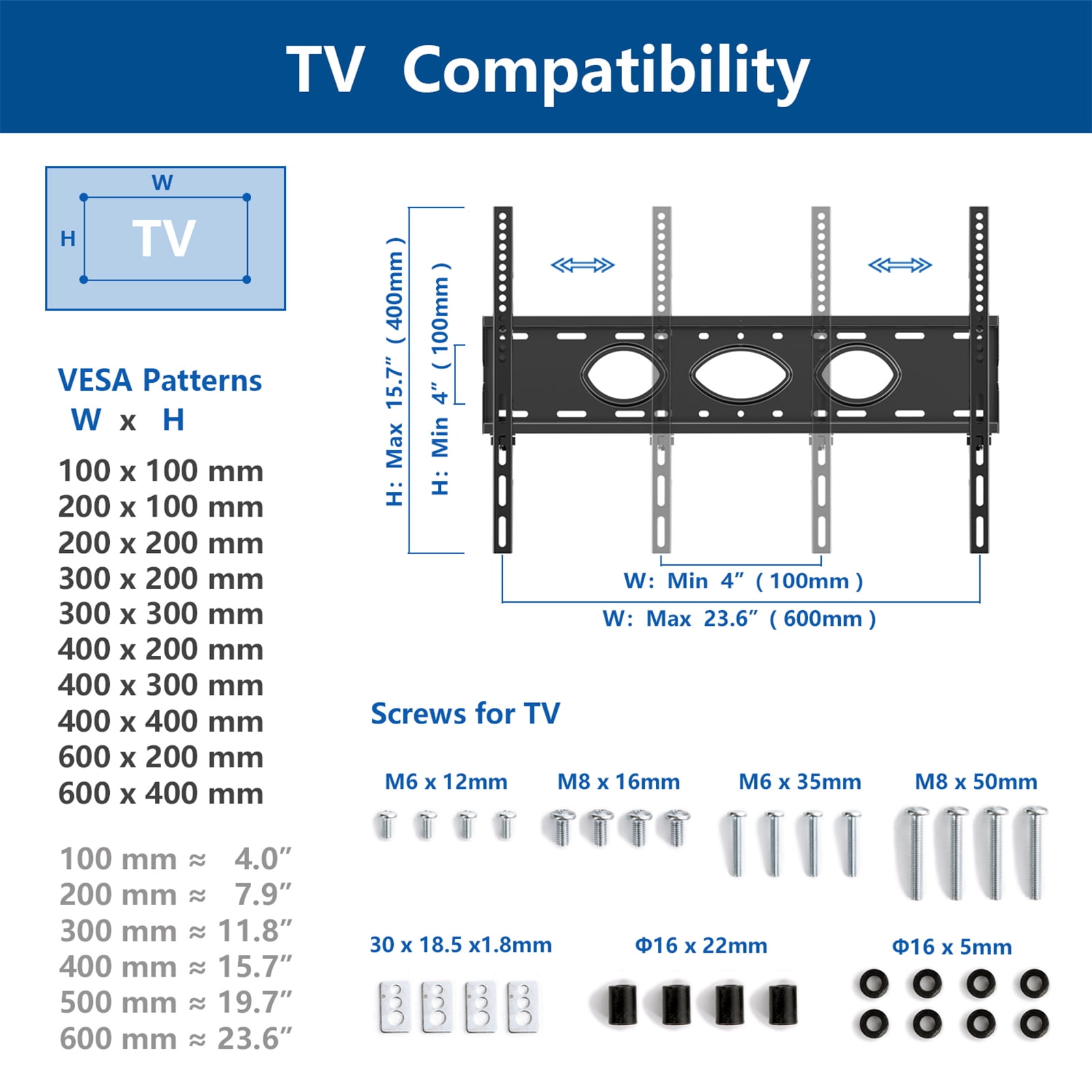 RTVR Corner TV Stand with Mount for 32 to 65 inch Flat Screens up to 110 lbs, 3 Tier TV Stand Table with Glass Shelves, Black