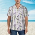 thumbnail image 4 of Fotbe Lavender Flowers Hawaiian Shirt for Men Unisex Summer Beach Casual Short Sleeve Cotton Linen Button Down Shirts-Large, 4 of 9