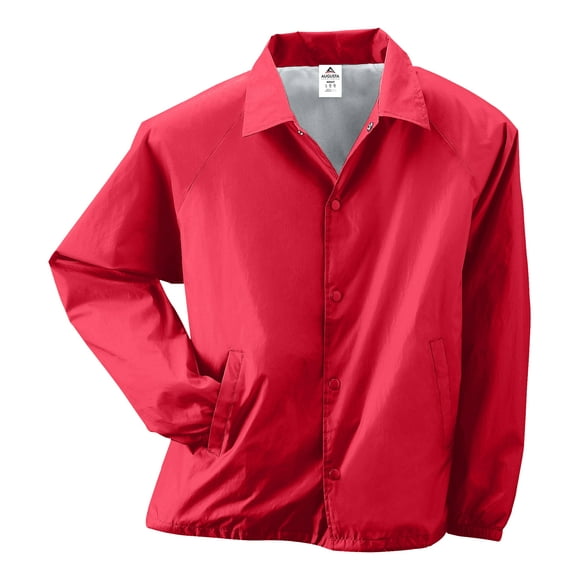 Augusta Sportswear Mens Nylon Coachs Jacket/Lined, 2XL, Red