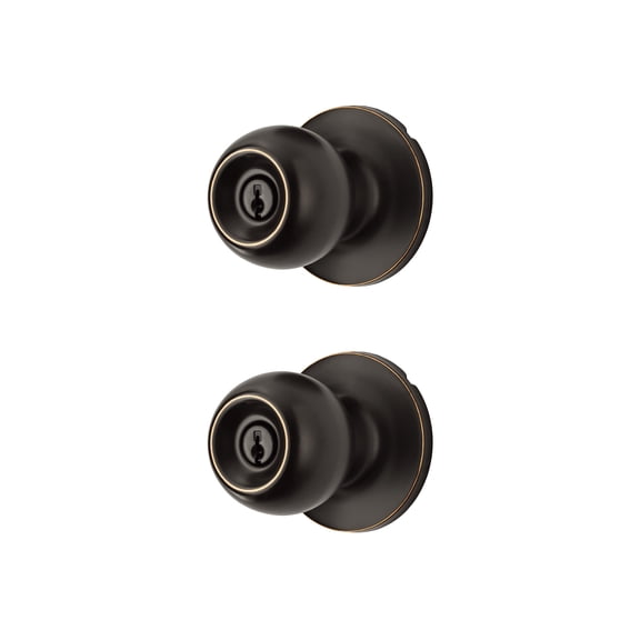 Hyper Tough Two Keyed Entry Ball Locking Doorknobs Oil Rubbed Bronze Finish Twin Pack