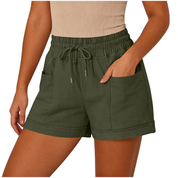 GUACER Casual Shorts for Women with Pockets Elastic Waist Drawstring Lounge Shorts for Summer & Weekend