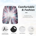 thumbnail image 3 of Daiia Blue Swirl Fireworks Mens Swim Trunks Swim Shorts Quick Dry Swim Shorts with Mesh Lining Pockets-3X-Large, 3 of 9