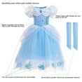 thumbnail image 5 of Cinderella Costume for Girls Kids Blue Princess Dress with Accessories Halloween Birthday Party Outfits, 5 of 6