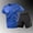 blue, variant on Men's Sports Suit 2pcs, Summer Running Quick-Drying T-Shirt & Ice Silk Shorts Set, Breathable Fabric Gym Fitness Outfit, Badminton Training Clothes Casual Athletic Activewear Tracksuit