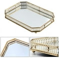 thumbnail image 6 of Fetcoi, Perfume Tray Gold Mirror Tray, Vanity Tray, Glass Tray Metal Decorative Dresser Tray Large Size(Rectangular), 6 of 9