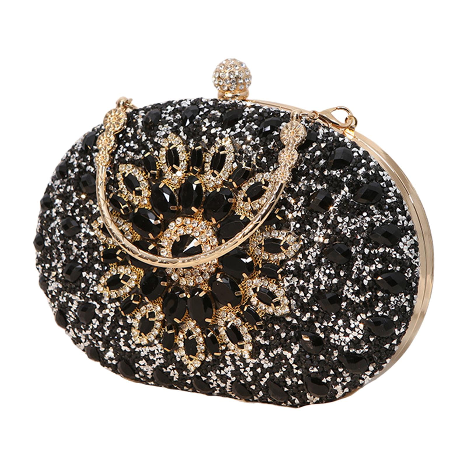 Pochette De Soirée Femme - Satin Champagne, Pompons Dorés | Sac à Main élégant Pour Mariage, Fête, Cocktail