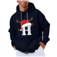 thumbnail image 2 of Yteetum Christmas Hoodies for Men Oversized Christmas Letter Print Drawstring Pullover Hooded Sweatshirts Mens Casual Christmas Graphic Print Loose Long Sleeve Hoodies Xmas Holiday Hooded Sweatshirt, 2 of 5