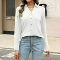 thumbnail image 5 of Comdrip Long Button Down Shirts for Women, Womens Long Sleeve Tops Button Down Shirts Casual Fall Tops Trendy Tops Button Down Women White M, 5 of 8