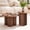 Plum Base-Walnut, variant on Wirrytor Round Coffee Table Sets 2 Pieces, Wood Fluted Coffee Table with Storage, for Living Room Bedroom, Apartment(Walnut)