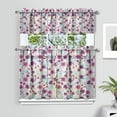 thumbnail image 2 of Kitchen Curtains and Valance Set 36 Inch Tier Pioneer Colorful Floral 3 Pieces Set Dining Room Small Curtain Drapes Cafe Curtains Valance for Home Decor Rod Pocket, 2 of 6