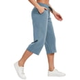 thumbnail image 5 of 2-Pack SPECIAL MAGIC Women's Capri Pants Wide Leg Cotton Yoga Sweatpants with Pockets Casual Lounge Jogger Pants, 5 of 7