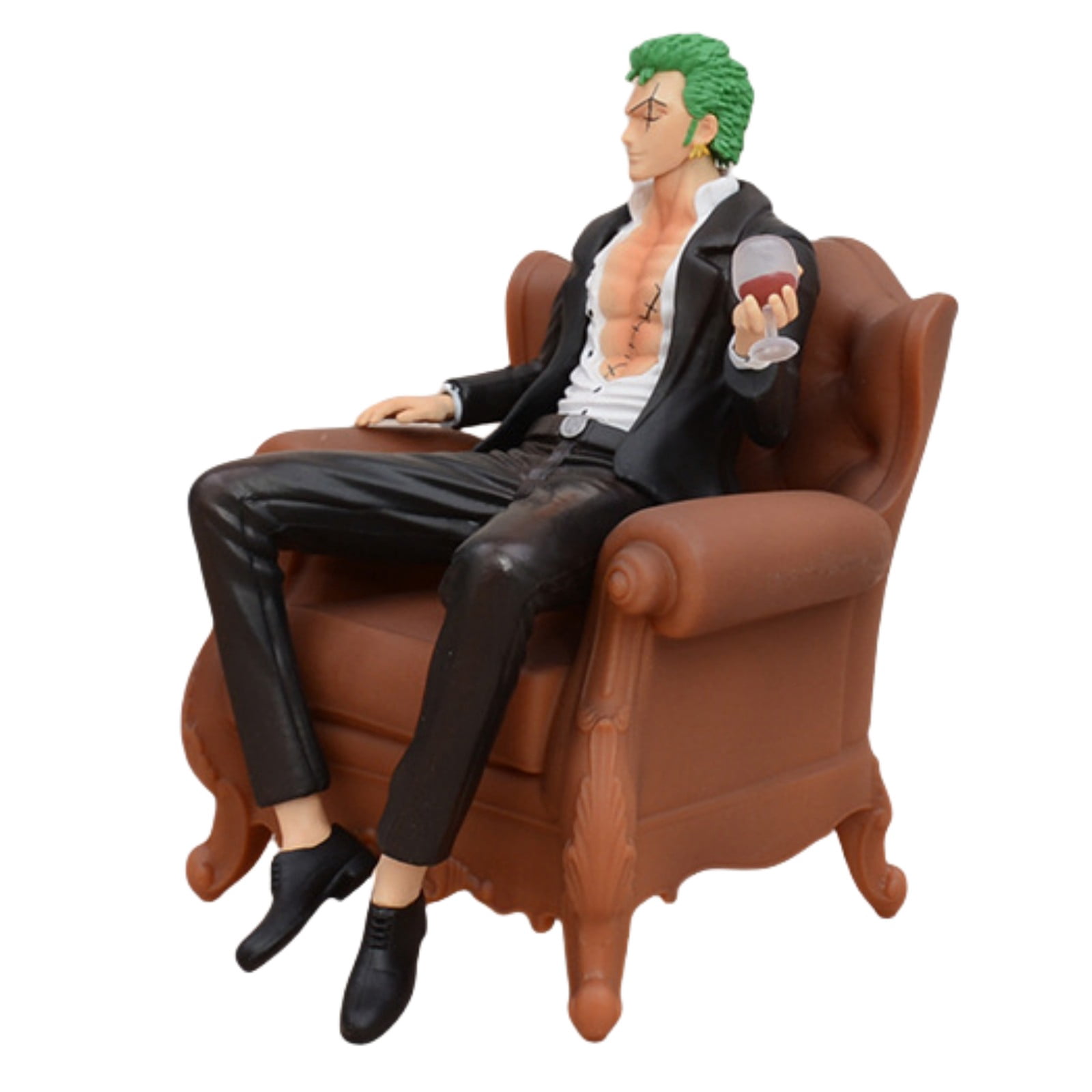 Dxuioz 14cm Sofa Roronoa Zoro Figure Action Figure PVC Handmade Sculpture Desktop Figure Collectible