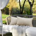 thumbnail image 3 of Almohadas de exterior para muebles de patio, fundas de almohada impermeables, cojín cuadrado de jardín, fundas de almohada de lino para patio, tienda de campaña, sofá, 18.0 x 18.0 in, 2 unidades, 3 of 6