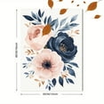 thumbnail image 3 of Qisvanset Blush Pink & Navy Floral Canvas Print, 40x30cm for Bedroom Office, 3 of 8