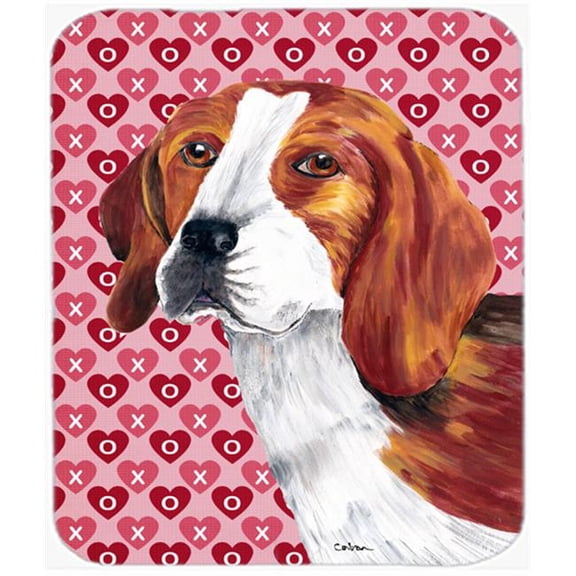 Carolines Treasures  Beagle Hearts Love And Valentines Day Portrait Mouse Pad