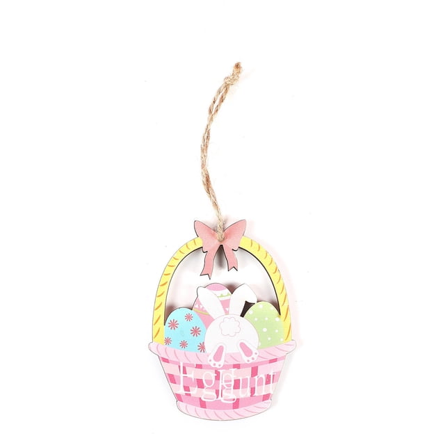 Xihbxyly Letrero de Pascua para Puerta, de Madera Brillante, con Alambre Preinstalado, Ideal para Decorar El Jardín, Perfecto para Celebrar La Pascua, Artesanía Duradera, 7 X 10 Cm.