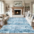 thumbnail image 3 of Area Rugs 10x12 Living Room - Washable Rug Modern Abstract Soft Large Neutral Non-Slip Carpet Indoor Floor Thin Carpets for Bedroom Dining Room Farmhouse Nursery Home Office Blue Grey, 3 of 17