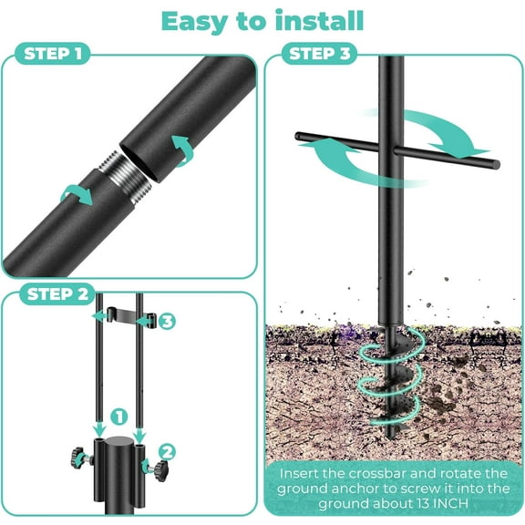 Bird Feeder Hook for Outdoor, 82 Inch Hevy Duty Bird Feeder Poles, Bird Feeder Stand Station, Garden Hook for Hanging Plants, Lanterns, Hummingbird Feeders