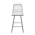 thumbnail image 2 of GDF Studio Lilith Indoor 26.25" Iron Counter Stools, Set of 2, Gray, Ivory, 2 of 8