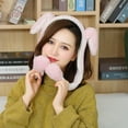 thumbnail image 2 of Plush Ear Moving Jumping Hat Cute Fluffy Cap Soft Warm Headwear Bunny Hat Christmas Holiday Party Gift Comfort Valentine's Day and Easter Hats(Purple), 2 of 4