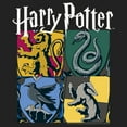 thumbnail image 2 of Junior's Harry Potter Hogwarts Houses Vintage Collage  Festival Muscle Graphic Tee Charcoal Medium, 2 of 4