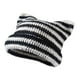 thumbnail image 1 of Qarigey Manténgase a la moda y cálido gorro tejido con orejas de gato para invierno, gorro tejido con orejas de gato, gorros tejidos Sombreros En blanco y negro, 1 of 6