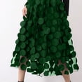 thumbnail image 4 of WTXUE Skirts for Women, Retro A-Line Skirt Half Length Skirt Women's3 D Polka Dotted Yarn Skirt High Waist, Green2 S, 4 of 7