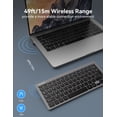 thumbnail image 4 of TECKNET BASICS 2.4G Small Wireless Keyboard, Compact Mini Design with Media Hotkeys & 12-Month Battery Life for PC, Desktop, Laptop, Smart TV - Grey, 4 of 6