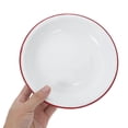 thumbnail image 3 of HAMPPLIES Vintage Red Enamel Deep Plate for Kitchen Serving Snacks Salads and Hearty Meals, 3 of 7