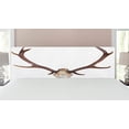 thumbnail image 1 of Antlers Headboard, Antlers of a Huge Stag Elk Skeleton Big Bone Horn Hunter Style Art Print, Upholstered Decorative Metal Bed Headboard with Memory Foam, King Size, Brown and Beige, by Ambesonne, 1 of 4