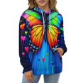 thumbnail image 4 of Dreamy Purple Butterfly Pattern (43)-2 Men's Women New Sweatshirt Hoodie Men's Plus Size Sweatshirt Hooded Sweatshirt 3d Printed Street Men's Cloth, 4 of 6