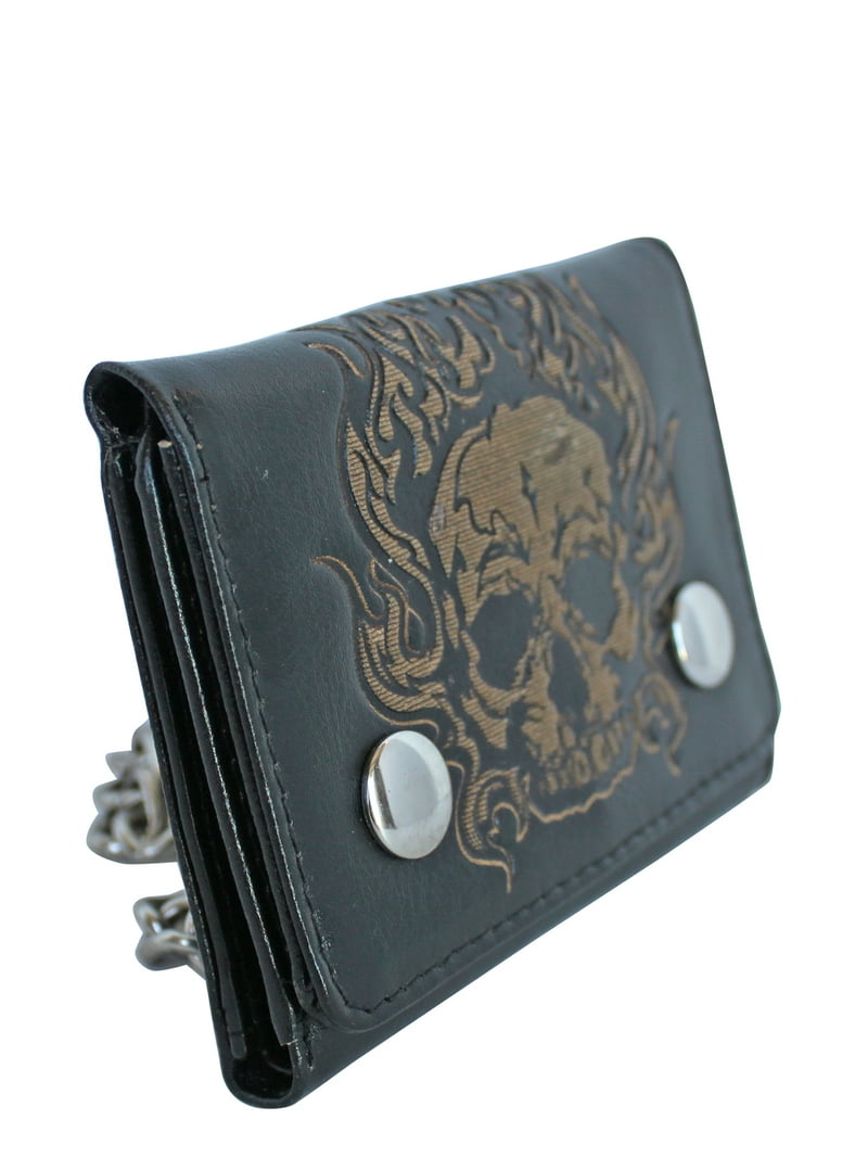 No Boundaries Men's Chain Skull Wallet - Walmart.com