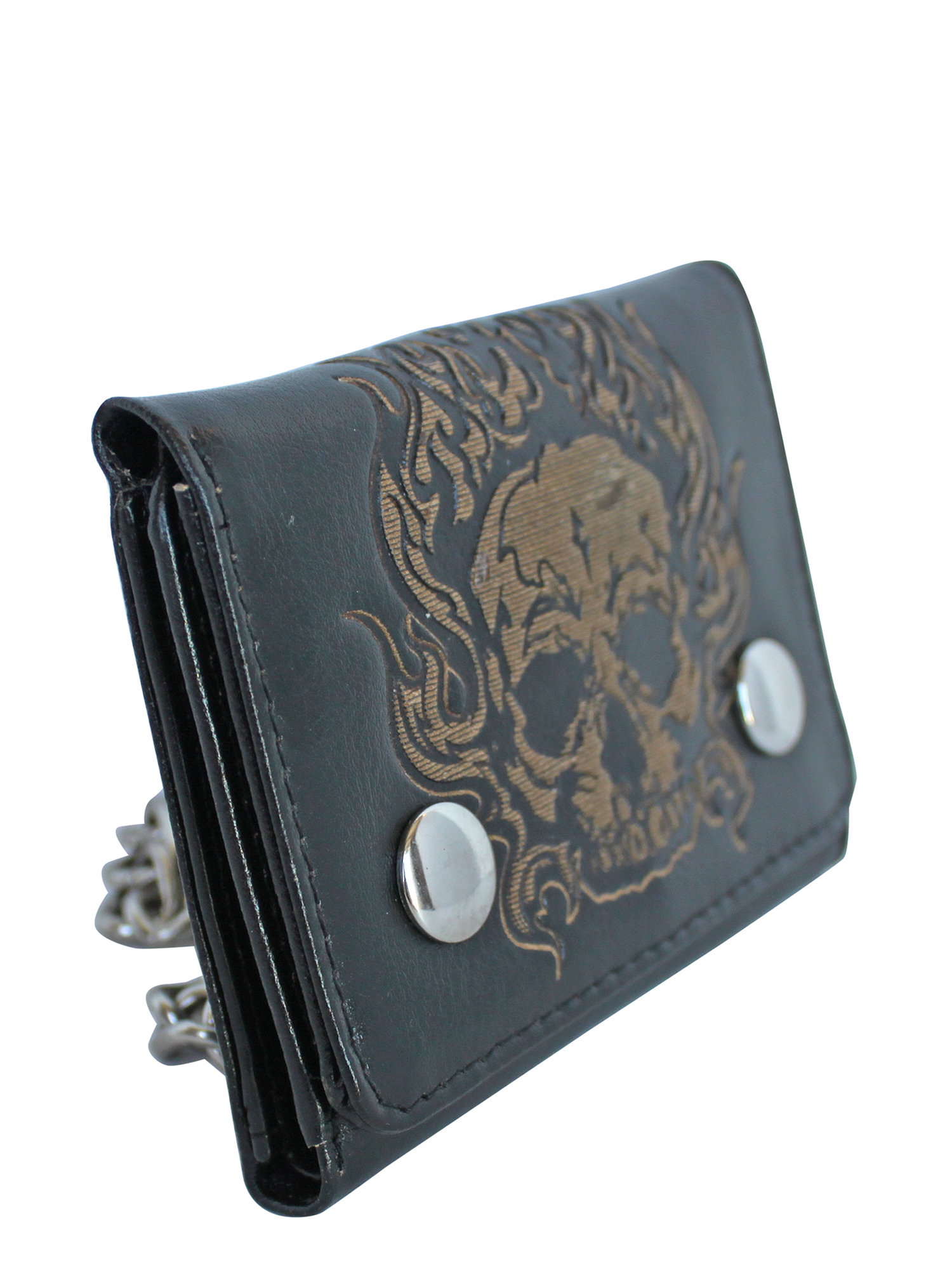 No Boundaries Men's Skull Chain Wallet, Black photo 2