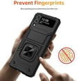 thumbnail image 6 of Elegant Choise Phone Case for Samsung Galaxy Z Flip 4 5G Shockproof Heavy Duty Protective Cover with Ring Stand, Black, 6 of 14
