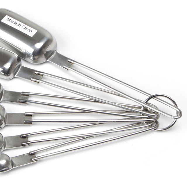 Maoww 6 Pcs Stainless Steel Measuring Spoon Cups square measure spoon set Set Scale Teaspoon Baking Tools Kitchen Home Coffee
